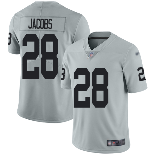 Men Oakland Raiders Limited Silver Josh Jacobs Jersey NFL Football #28 Inverted Legend Jersey